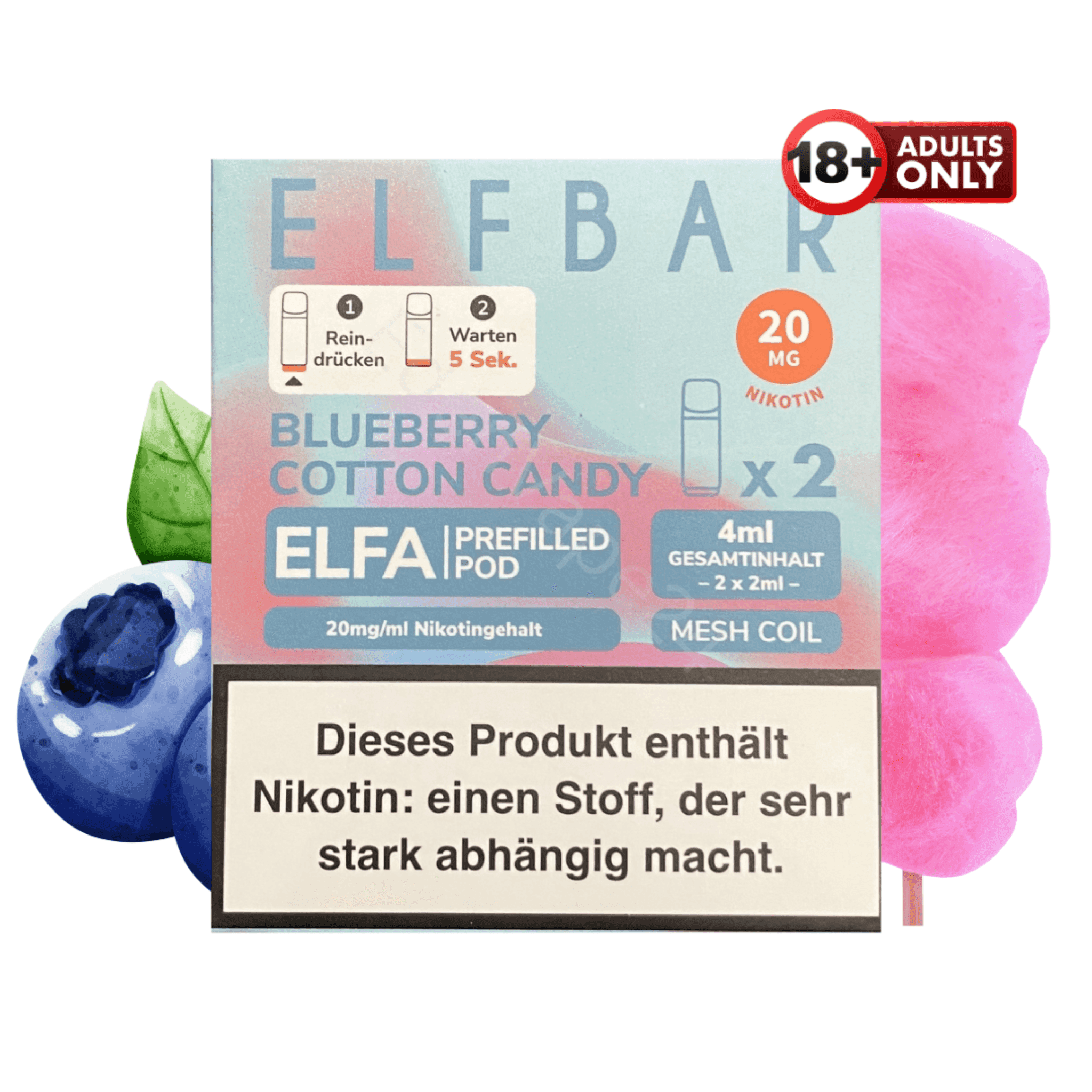 Elfbar ELFA Pod - Blueberry Cotton Candy - EdenVape24